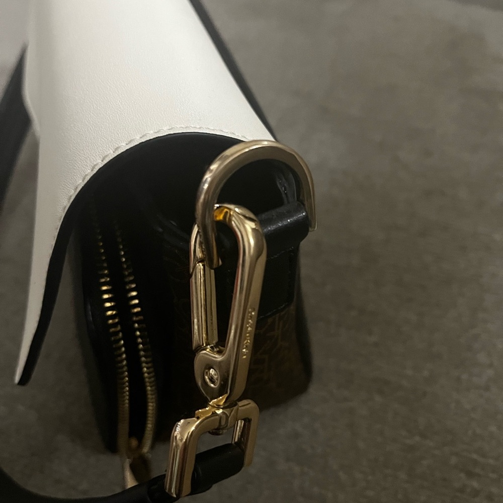 New with Imperfections! Calvin Klein Black, Off White, and Brown Purse - Picture 8 of 10